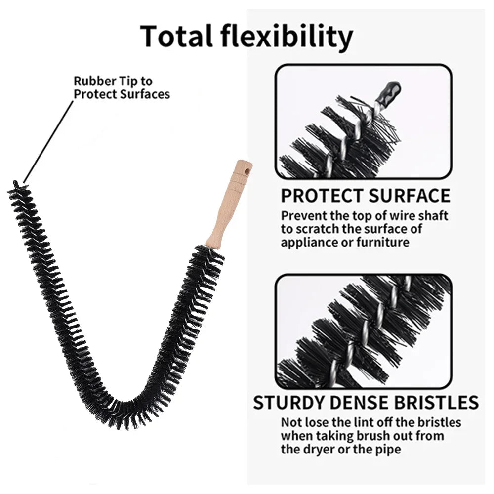 Flexible Essential Dryer Lint Brush — Long-Reach Vent & Crevice Cleaning Tool | Laundry