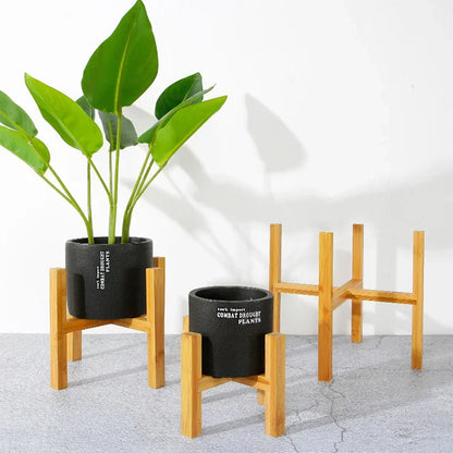 Bamboo Plant Display Stand | Living Room, Sun Room, Kitchen, Bedroom Essentials
