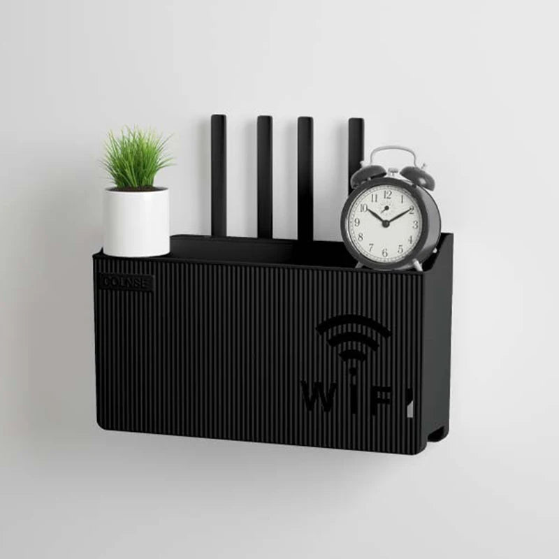 Space-Saving Essential Router Shelf — Wall-Mounted WiFi & Cable Organizer | Office, Bedroom & Living Room