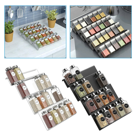 Expandable Tiered Spice Drawer Organizer | Kitchen