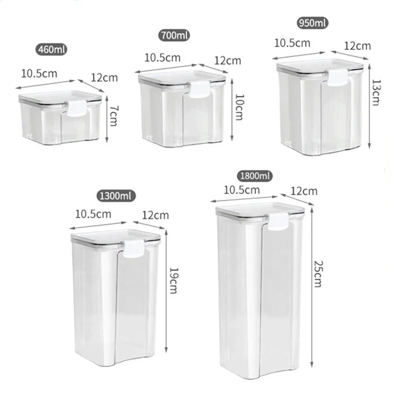 Airtight Pantry Storage Containers — 1–5 Qty Piece Kitchen Set