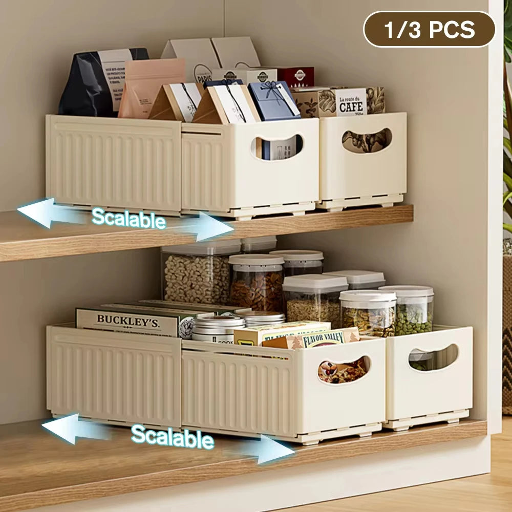 Multi-Purpose Storage Bins — Stackable Cabinet & Shelf Organizers | Kitchen, Bathroom, Bedroom, Office & Baby