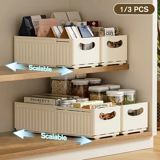 Multi-Purpose Storage Bins — Stackable Cabinet & Shelf Organizers | Kitchen, Bathroom, Bedroom, Office & Baby