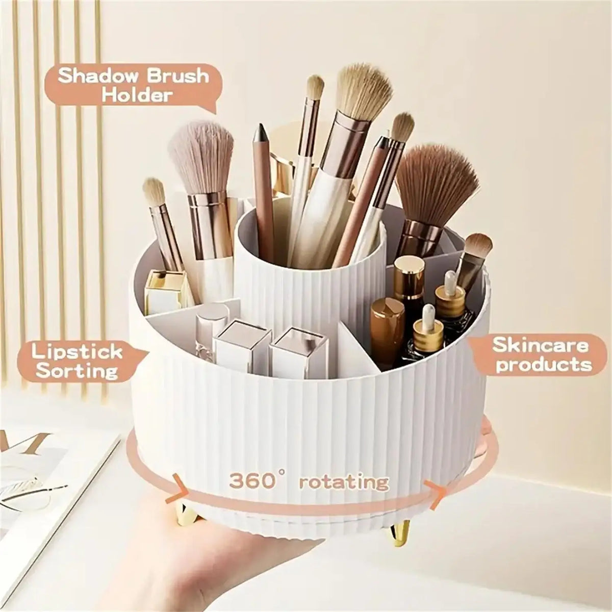 360° Rotating Organizer — Makeup, Bathroom & Office Desk Storage Caddy