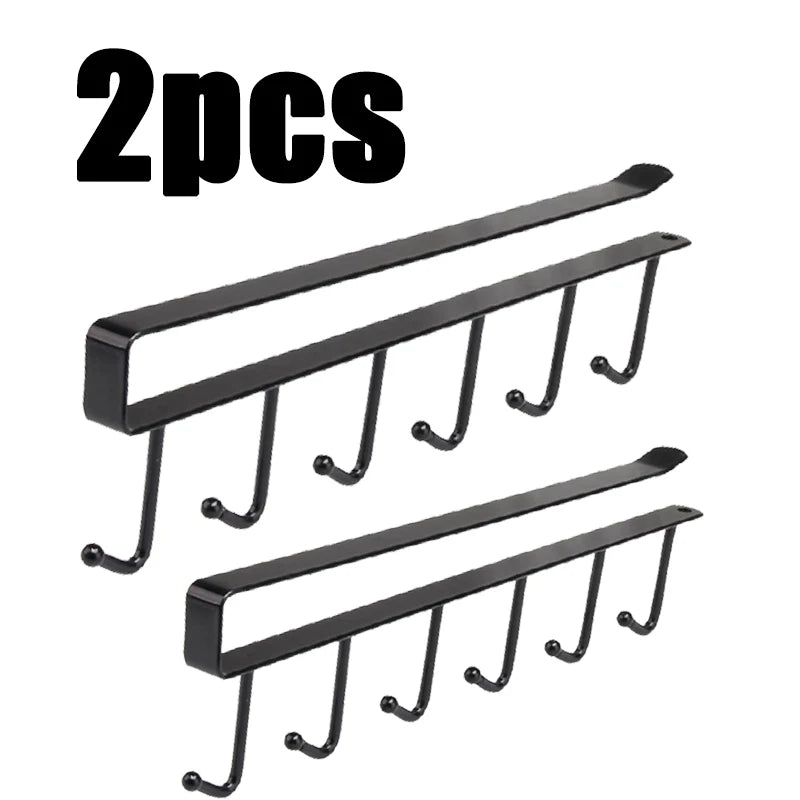 6-Hook Under-Shelf Organizer | Kitchen | Bathroom | Bedroom | Closet