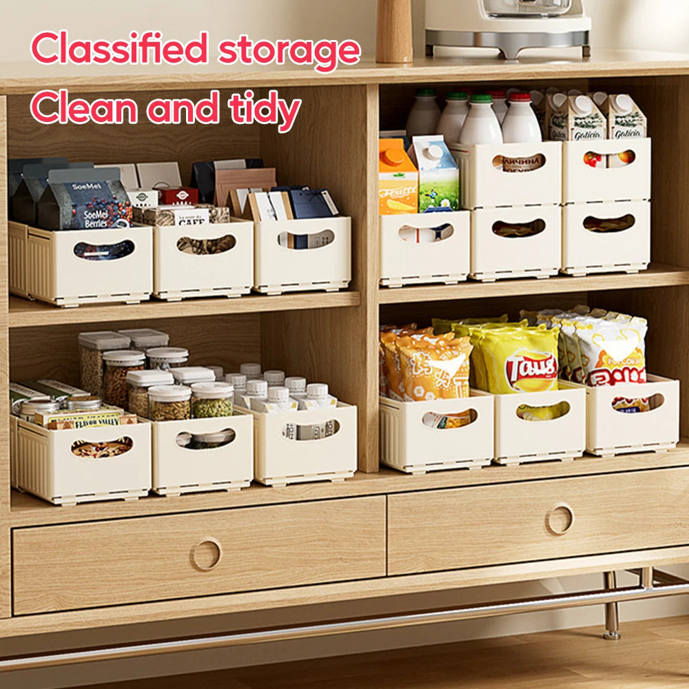 Multi-Purpose Storage Bins — Stackable Cabinet & Shelf Organizers | Kitchen, Bathroom, Bedroom, Office & Baby
