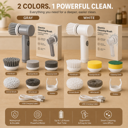 SwyftScrub™ 5-in-1 Electric Scrubber — Cordless Bathroom & Kitchen Cleaning Essential